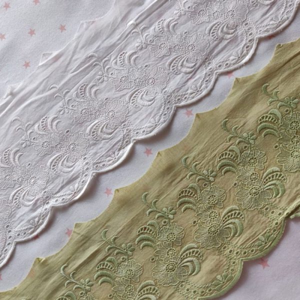 Pure Cotton One Sided Lace Trim, 1 Metre, 5 Inches