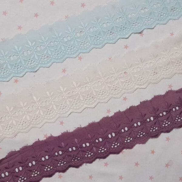 Imported Cotton Hanging Lace Trim, 1 Metre, 2inch