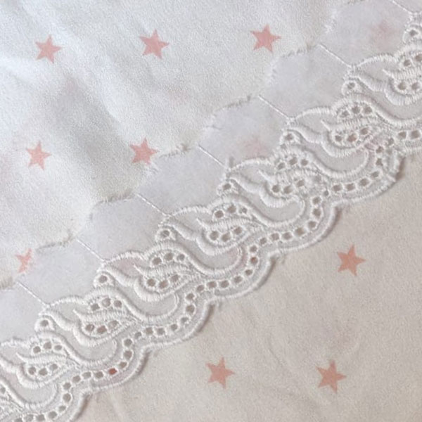 Imported dyeable cotton scolap white lace trim