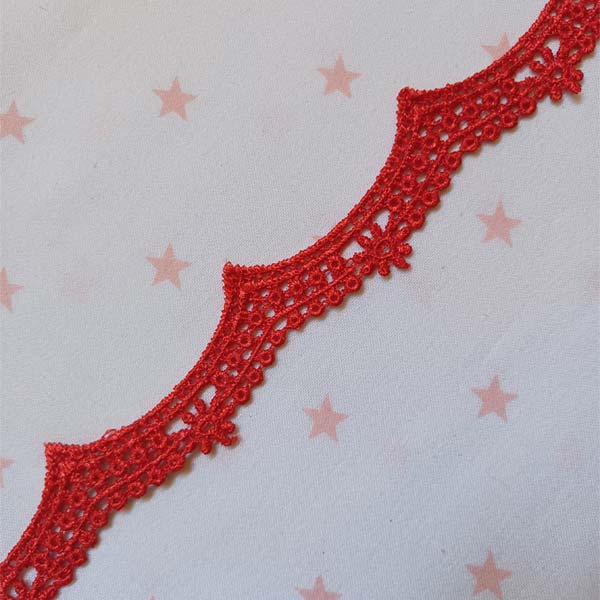 Red crown lace trim