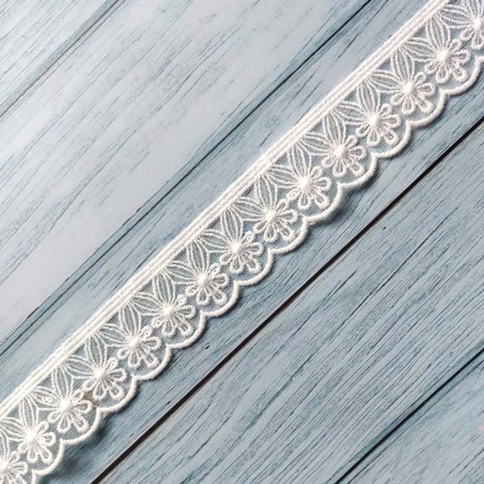 Tiny hanging sequence flower lace trim