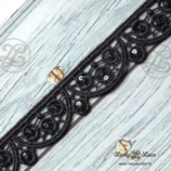 Black Tiny Scallop Sequin Lace