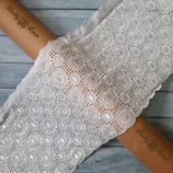 Flower Hakoba One Sided Lace Trim - 9 inches wide, 1 Yard metre