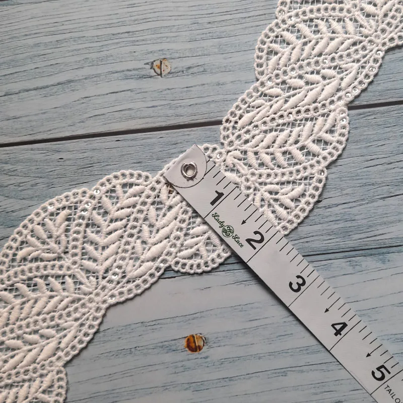 leaves-shapes-sequence-scallop-lace-1-metre-3-5-inch-2 Leaves Shapes Sequin Scallop Lace