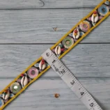 Multi Color Gujarati Traditional Navratri Shell Lace - 1 inch wide, 1 metre length
