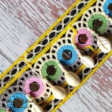 Multi Color Gujarati Traditional Navratri Shell Lace