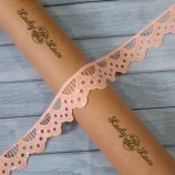 Peach Sequin Scallop Hanging Lace Trim