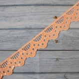 Peach Sequin Scallop Hanging Lace Trim