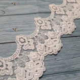 White Crown Flower with Sequin Lace Trim