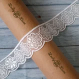 White Flower Scalloped Sequin Lace
