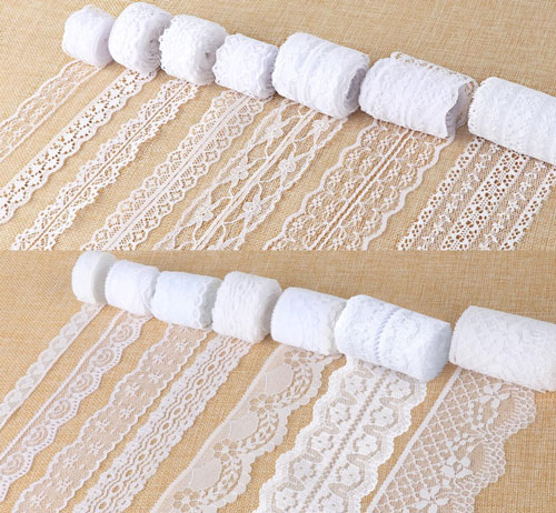 White Lace Ribbon 14 Rolls Vintage Lace Trims