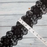 Black Flower Pop Sequin Lace Trim – 3 Inch Wide, 1 Yard Length