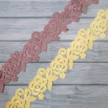 Flower Cotton Flower Sequence Lace Trim, 2 Inch Length, 1 Metre Wide