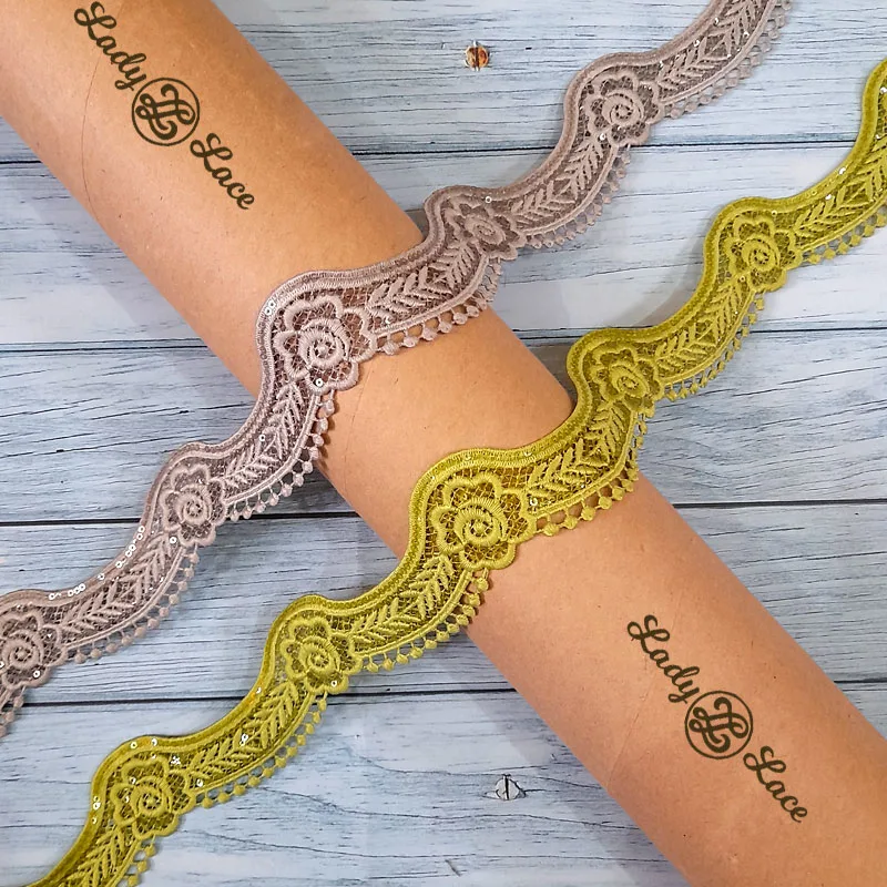 flower-wave-sequin-lace-trim-1-5-inch-wide-1-metre-length-1 Flower Wave Sequin Lace Trim – 1.5 Inch Wide, 1 Metre Length