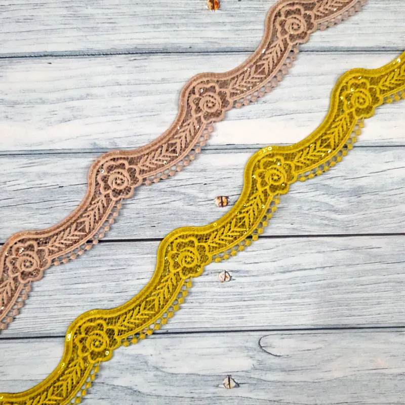 flower-wave-sequin-lace-trim-1-5-inch-wide-1-metre-length-2 Flower Wave Sequin Lace Trim – 1.5 Inch Wide, 1 Metre Length