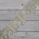 Green Sequin Hanging Flower Lace, 3 inch wide, 1 yard length
