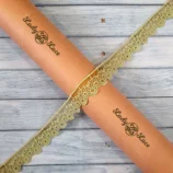 Mehndi Green Organza Hanging Lace Trim – 1 Inch Wide, 1 Yard Length