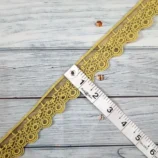 Mehndi Green Organza Hanging Lace Trim – 1 Inch Wide, 1 Yard Length