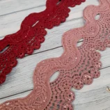 Wave and Dot Sequin Lace Trim – Sparkling Elegance in Every Stitch