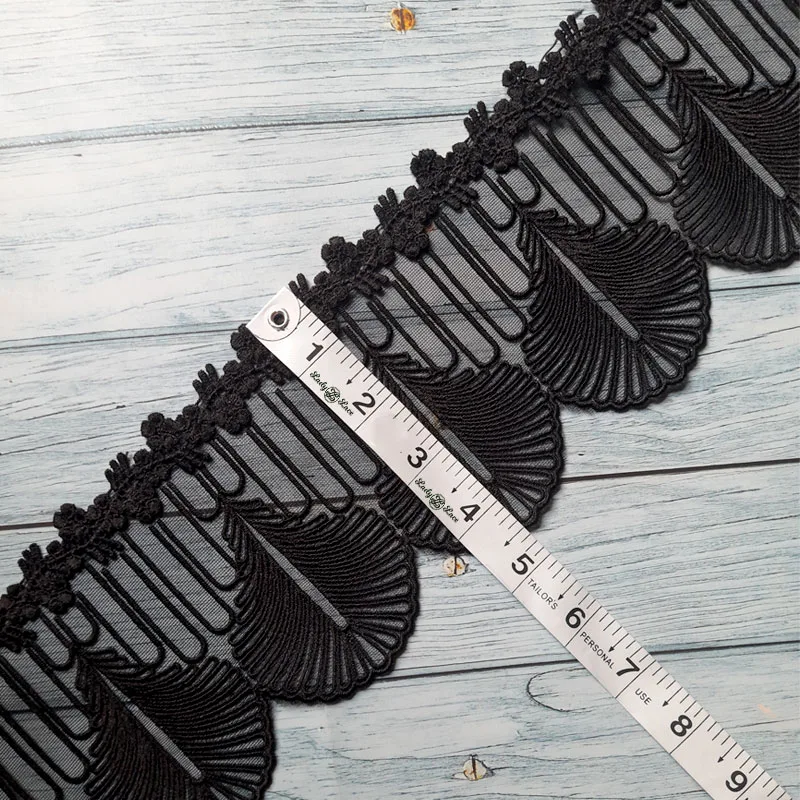 black-organza-guipure-scallop-lace-trim-4-5-inch-wide-1-yard-length-2 Black organza guipure scallop lace trim, 4.5 inch wide, 1 yard length