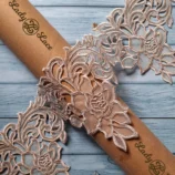 Golden cord lace trim, 6.5 inch wide, 1 yard length