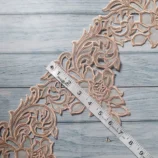 Golden cord lace trim, 6.5 inch wide, 1 yard length