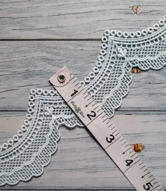 Scolap Imported Cotton Lace Trim - 2.5 inch wide, 1 metre length