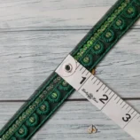 Tiny Green Sequin Patti Lace Trim, 1 inch wide, 1 yard length