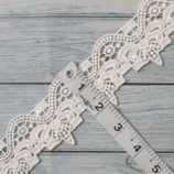 White Geometric Waves Lace Trim, 2inch wide, 1 metre length