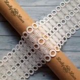 White guipure Lace Belt Trim Ring and Leaves Shapes Belt