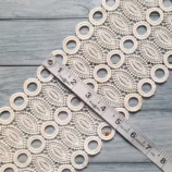 White guipure Lace Belt Trim Ring and Leaves Shapes Belt