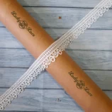 White sequin fancy hanging lace trim, 1.5 inch wide, 1 metre length
