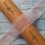 Baby pink sequin lace trim, 1.5 inch wide, 1 metre length