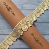 Flower Lace Trim Polyester Lace one sided hanging lace, 1.5 inch wide, 1 metre length