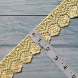 Flower Lace Trim Polyester Lace one sided hanging lace, 1.5 inch wide, 1 metre length