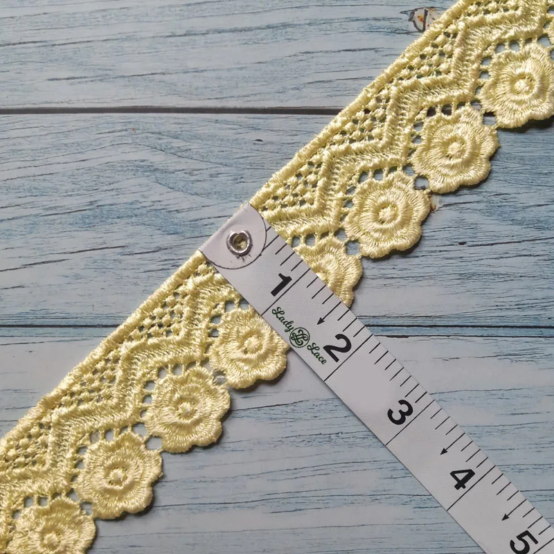 flower-lace-trim-polyester-lace-2 Flower Lace Trim Polyester Lace one sided hanging lace, 1.5 inch wide, 1 metre length