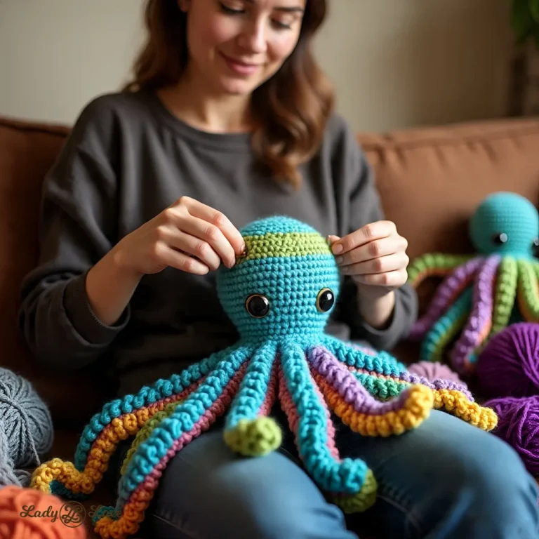 Crocheting a reversible octopus