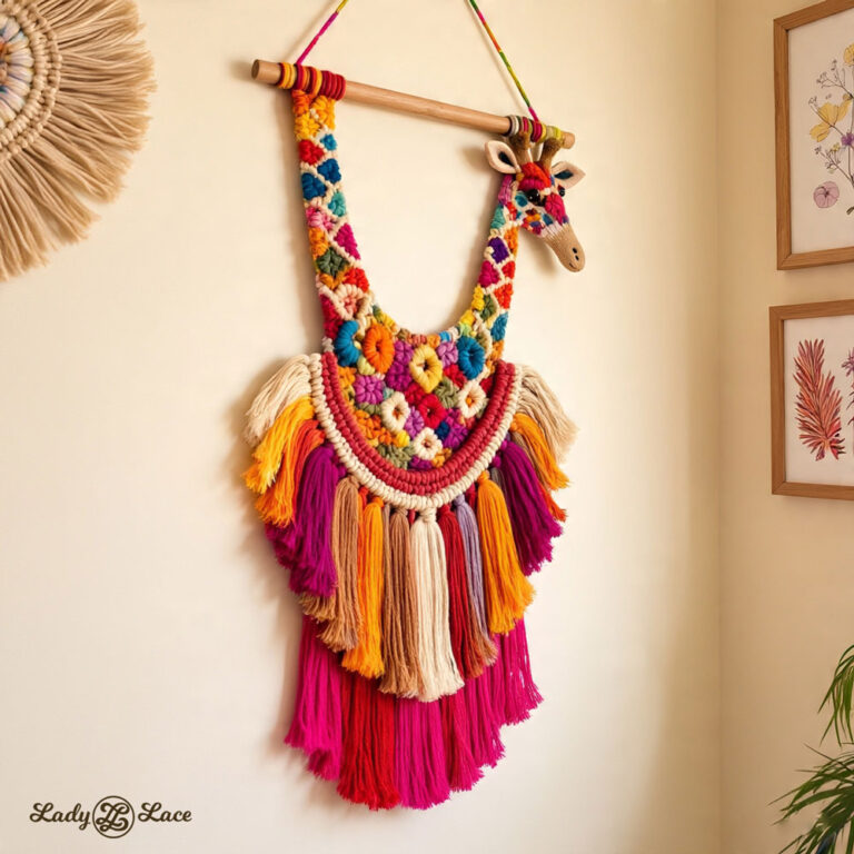 Macrame Giraffe Wall Hanging Tutorial