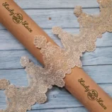 Golden crown sequin lace trim, 6 inch width, 1 yard Length