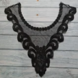 Black Necklace Flower Work Piece 13 inch