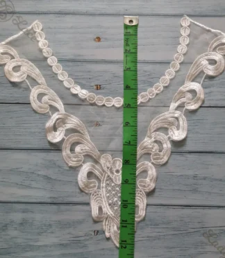 white-organza-flower-work-neck-lace-1pc-12-inch-2 White Organza Flower Work Neck Lace, 1pc, 12 inch