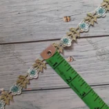 blue flower lace trim