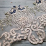 Navy blue organza board sequin lace trim