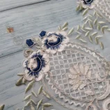 Navy blue organza board sequin lace trim