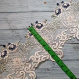 Navy blue organza board sequin lace trim