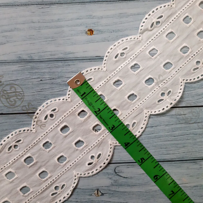 off-white-two-sided-hakoba-cotton-lace-2 Off white two sided hakoba cotton lace trim, 4 inch width, 1 yard length
