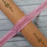 Pink insertion lace trim, 1.5 inch width, 1 metre length