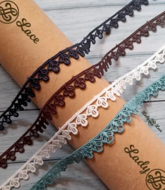 Tiny leaves shape lace trim, 0.50 inch width, 1 metre length