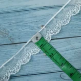 White organza scallop lace trim -1 inch width, 1 yard length