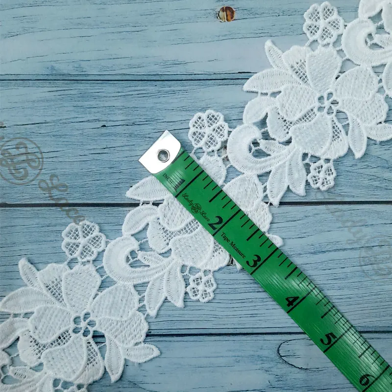guipure-lace-fabric-flower-embroidery-trimmings-3-inch-width-1-yard-length-2 Guipure Lace Fabric Flower Embroidery Trimmings, 3 inch width, 1 yard Length